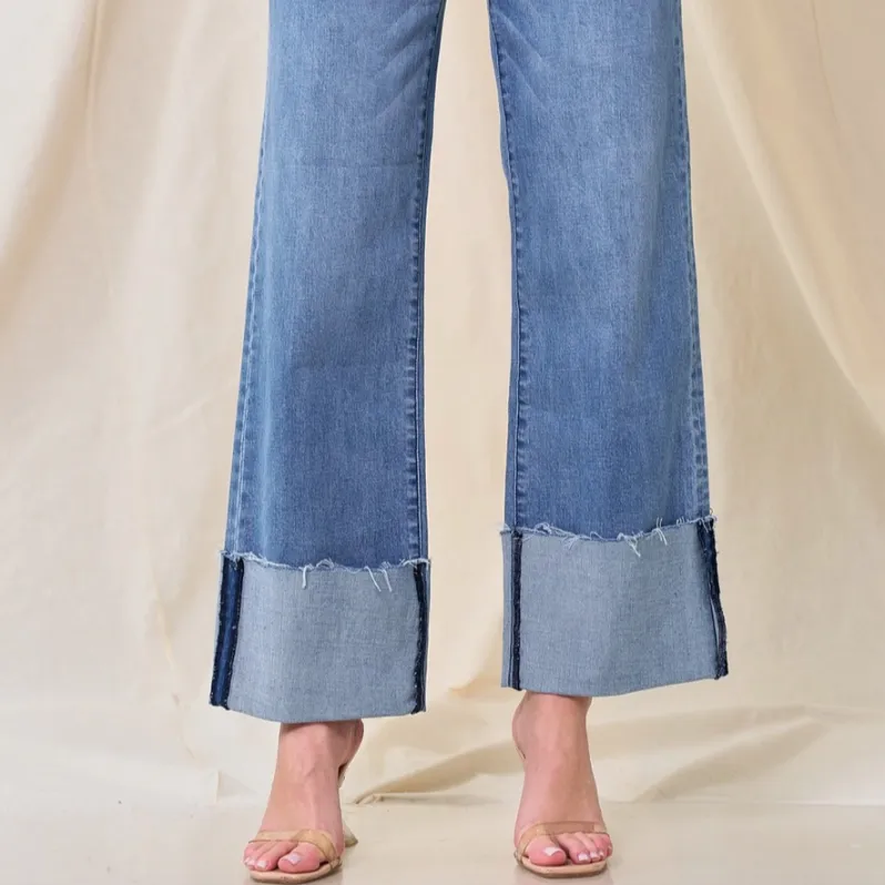 Kenny Straight Leg Boyfriend Cuffed Jeans