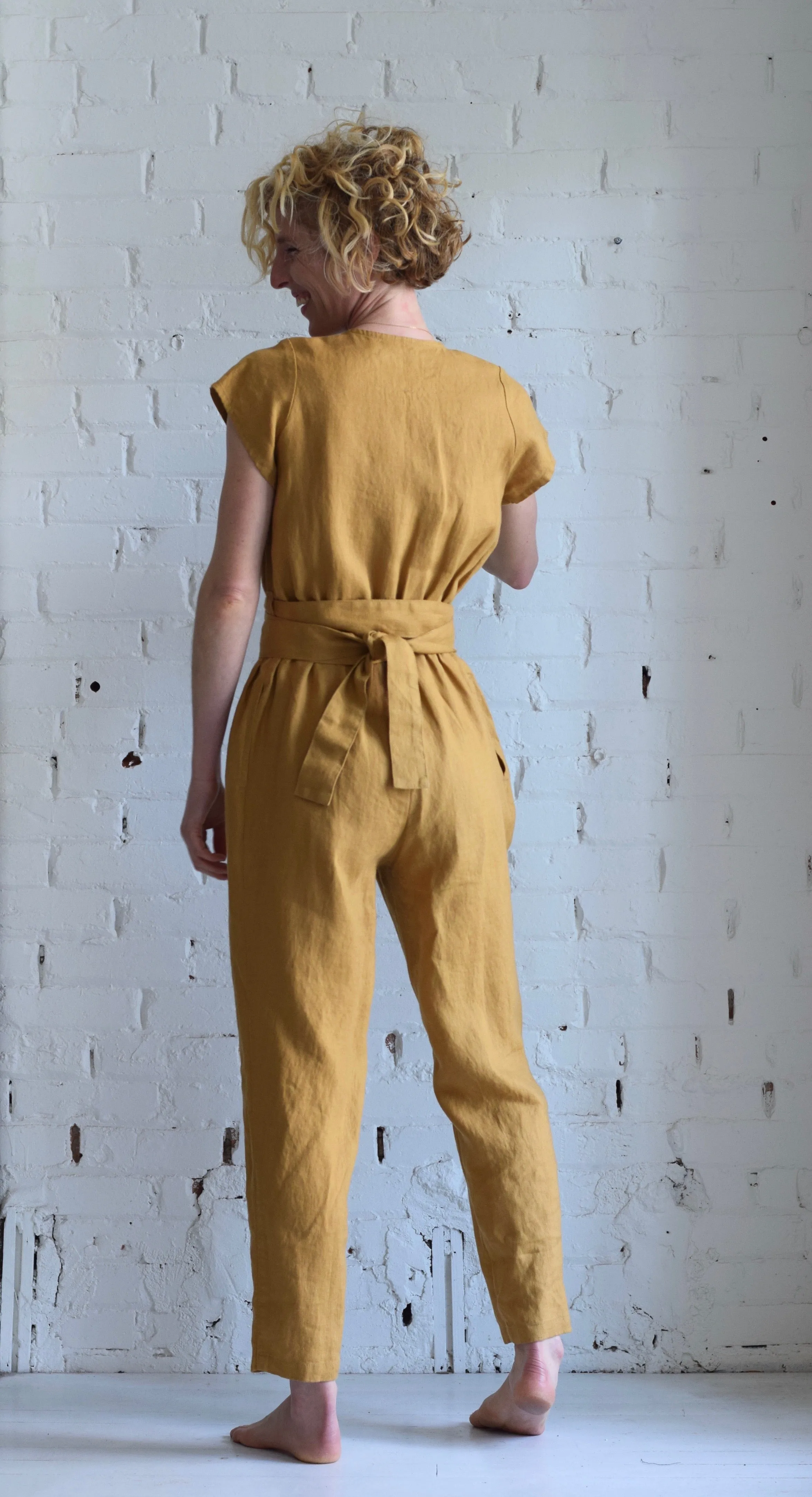 Linen Wrap Jumpsuit | Amber