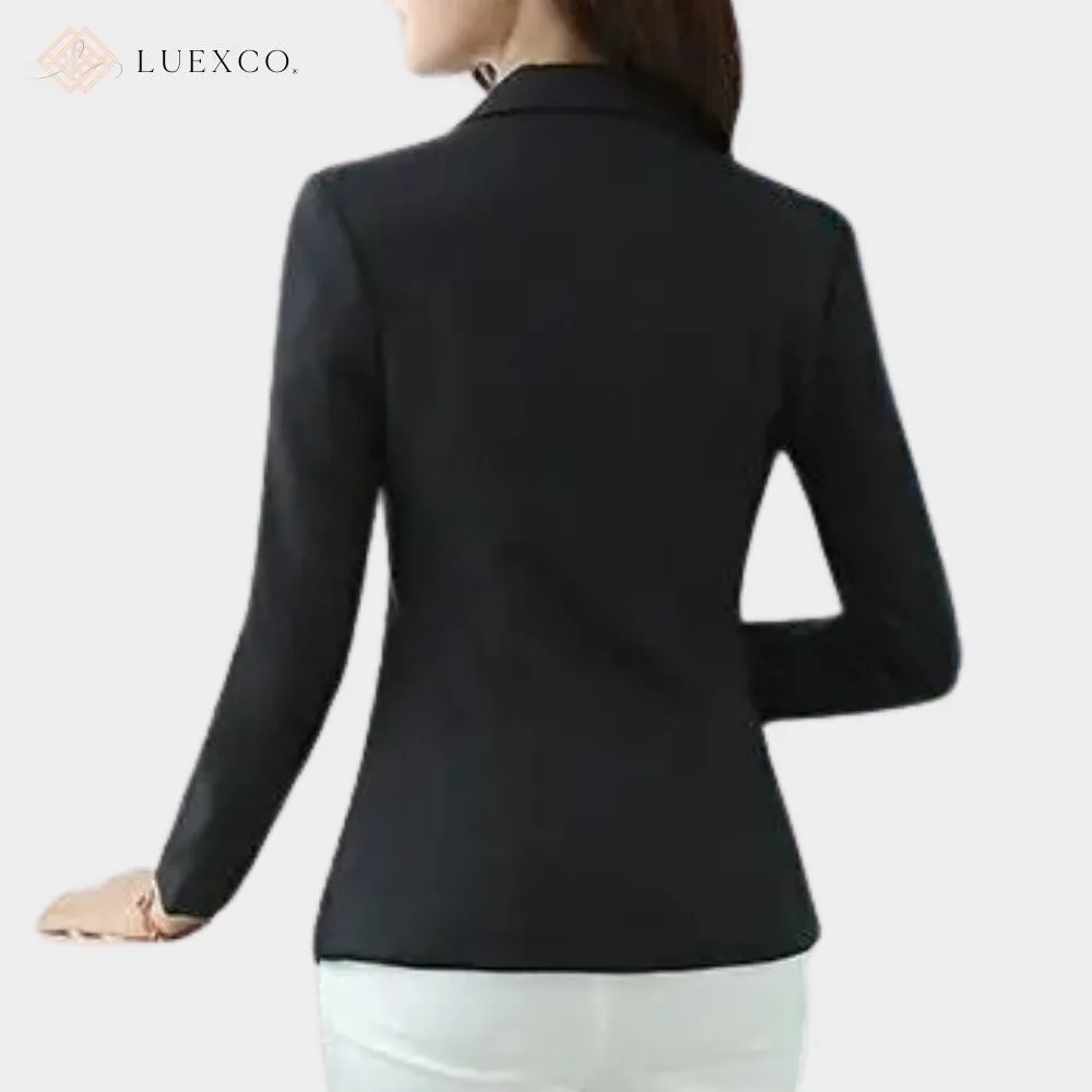 Luexco Women's Blazer Single Breasted Slim Fit Business Coat