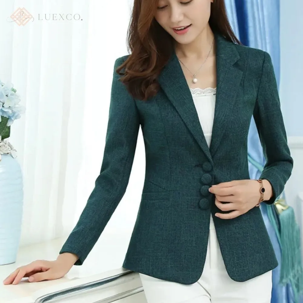 Luexco Women's Blazer Single Breasted Slim Fit Business Coat