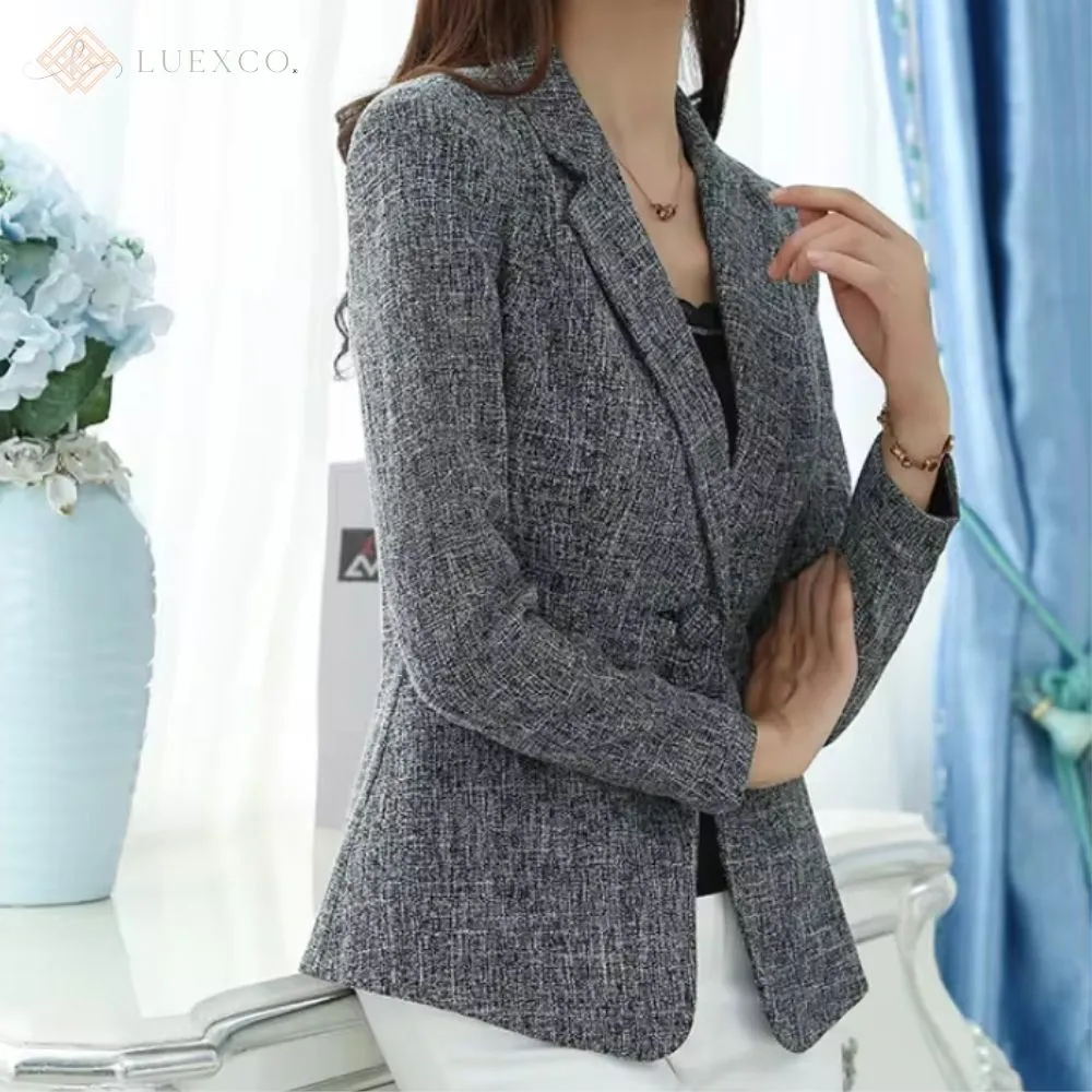 Luexco Women's Blazer Single Breasted Slim Fit Business Coat