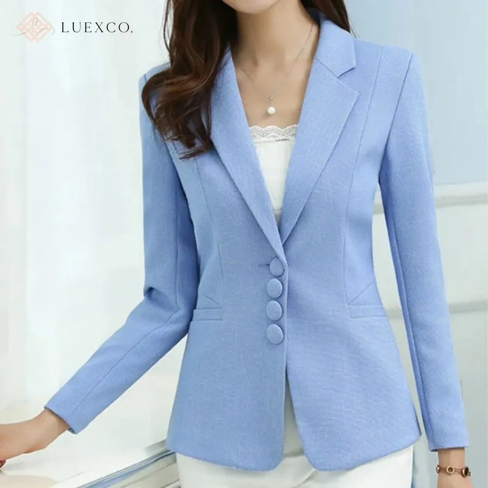 Luexco Women's Blazer Single Breasted Slim Fit Business Coat