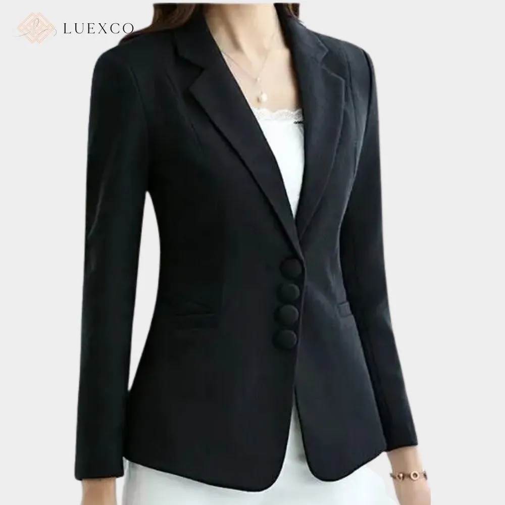 Luexco Women's Blazer Single Breasted Slim Fit Business Coat