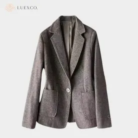 Luexco Women's Blazer Woolen Suite Jacket Business Sport Coat