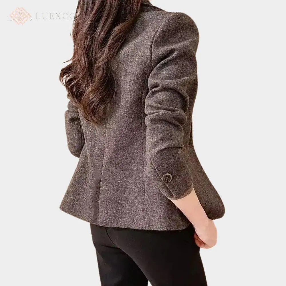 Luexco Women's Blazer Woolen Suite Jacket Business Sport Coat