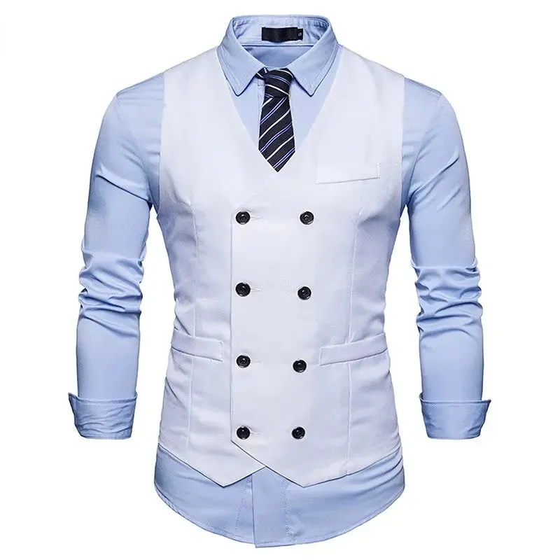 Men's Double-Breasted Vest - Gentleman Formal Casual Dress Coat - Path Of Praise