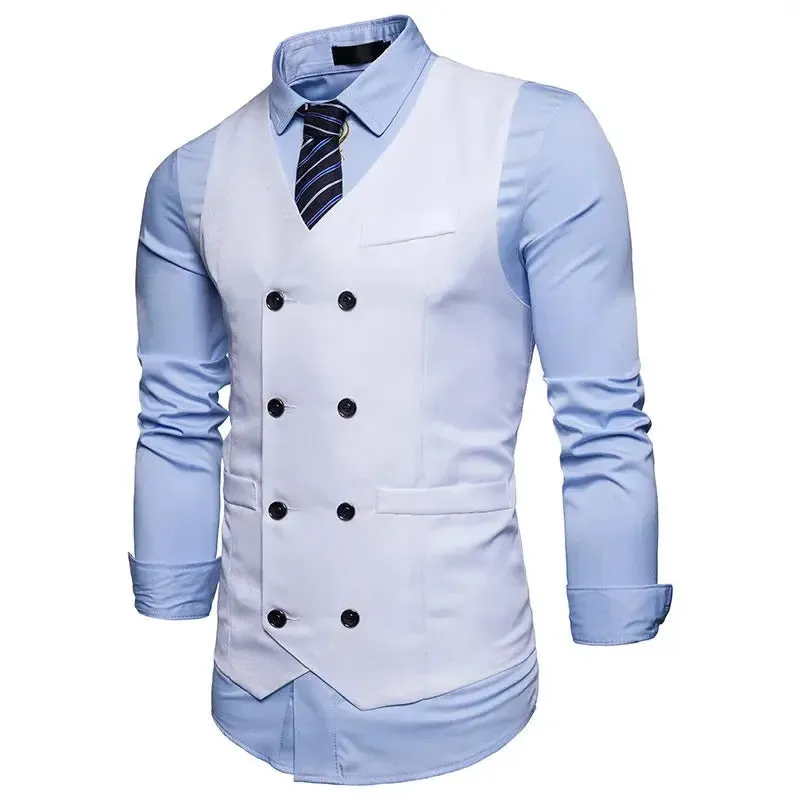 Men's Double-Breasted Vest - Gentleman Formal Casual Dress Coat - Path Of Praise