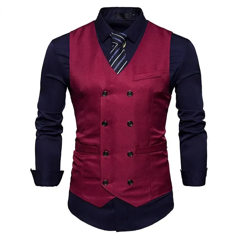 Men's Double-Breasted Vest - Gentleman Formal Casual Dress Coat - Path Of Praise