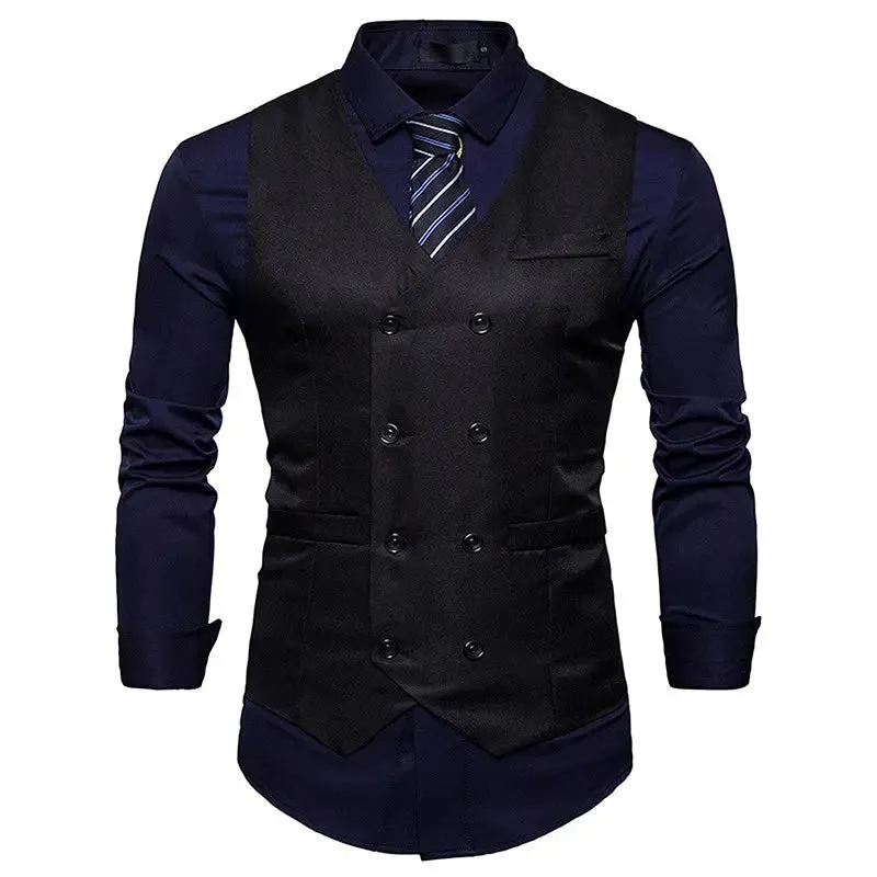 Men's Double-Breasted Vest - Gentleman Formal Casual Dress Coat - Path Of Praise