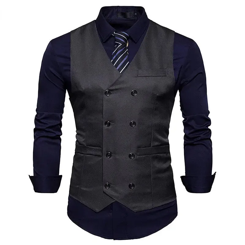 Men's Double-Breasted Vest - Gentleman Formal Casual Dress Coat - Path Of Praise