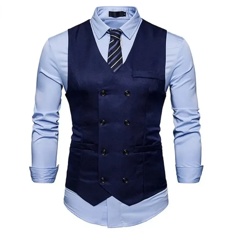 Men's Double-Breasted Vest - Gentleman Formal Casual Dress Coat - Path Of Praise