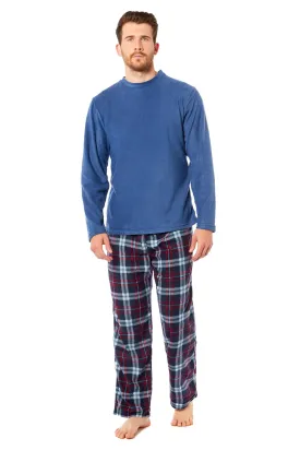 Men's Thermal Fleece Pyjama Set with Stylish Check Pants Soft Warm Loungewear PJs for Winter Perfect for Sleeping and Lounging in Various Sizes by Daisy Dreamer