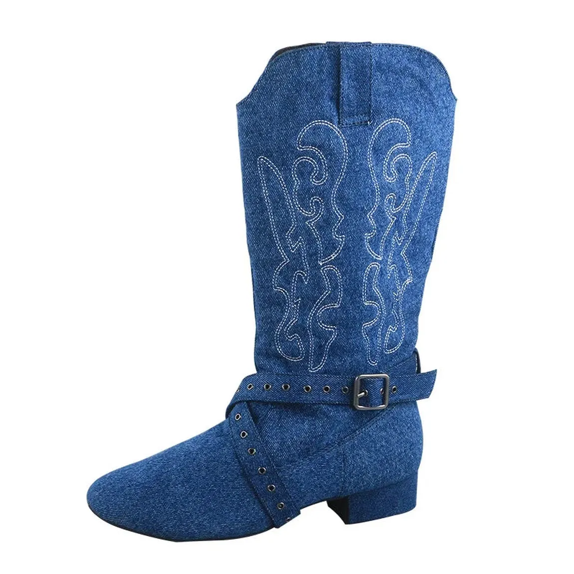 Merendy Warm-Up Latin Ladies' Embroidered Mid-Calf Cowboy Boots