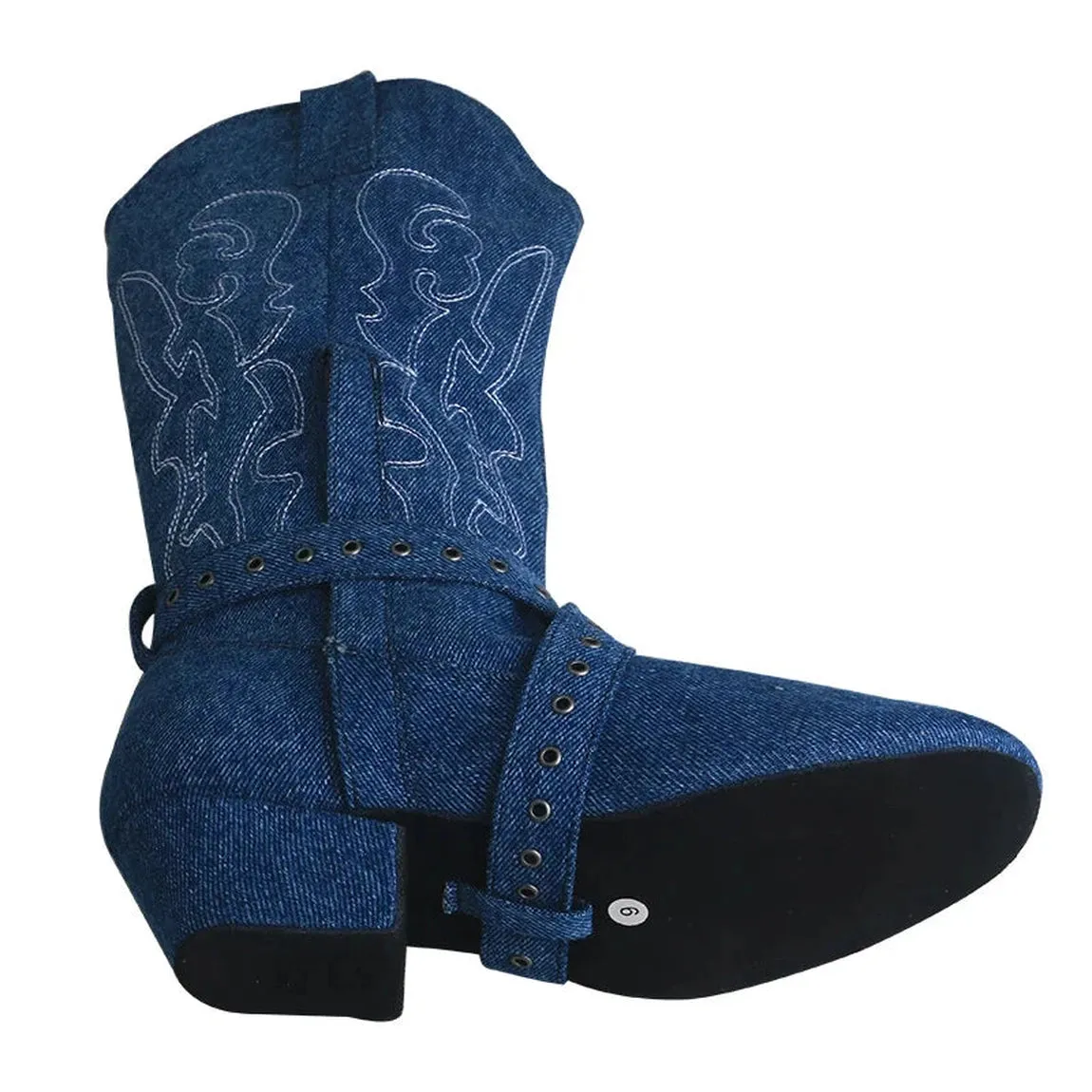 Merendy Warm-Up Latin Ladies' Embroidered Mid-Calf Cowboy Boots