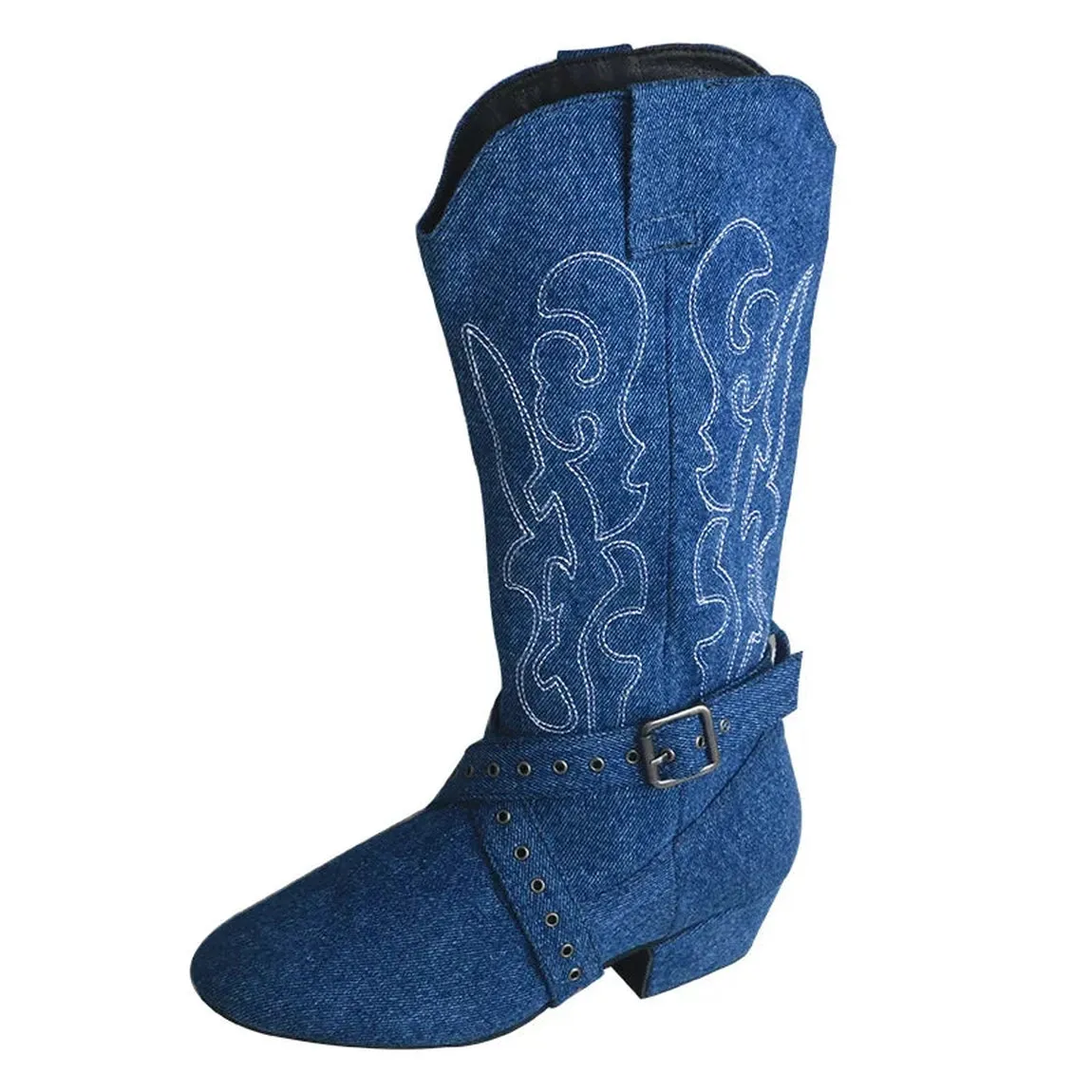 Merendy Warm-Up Latin Ladies' Embroidered Mid-Calf Cowboy Boots