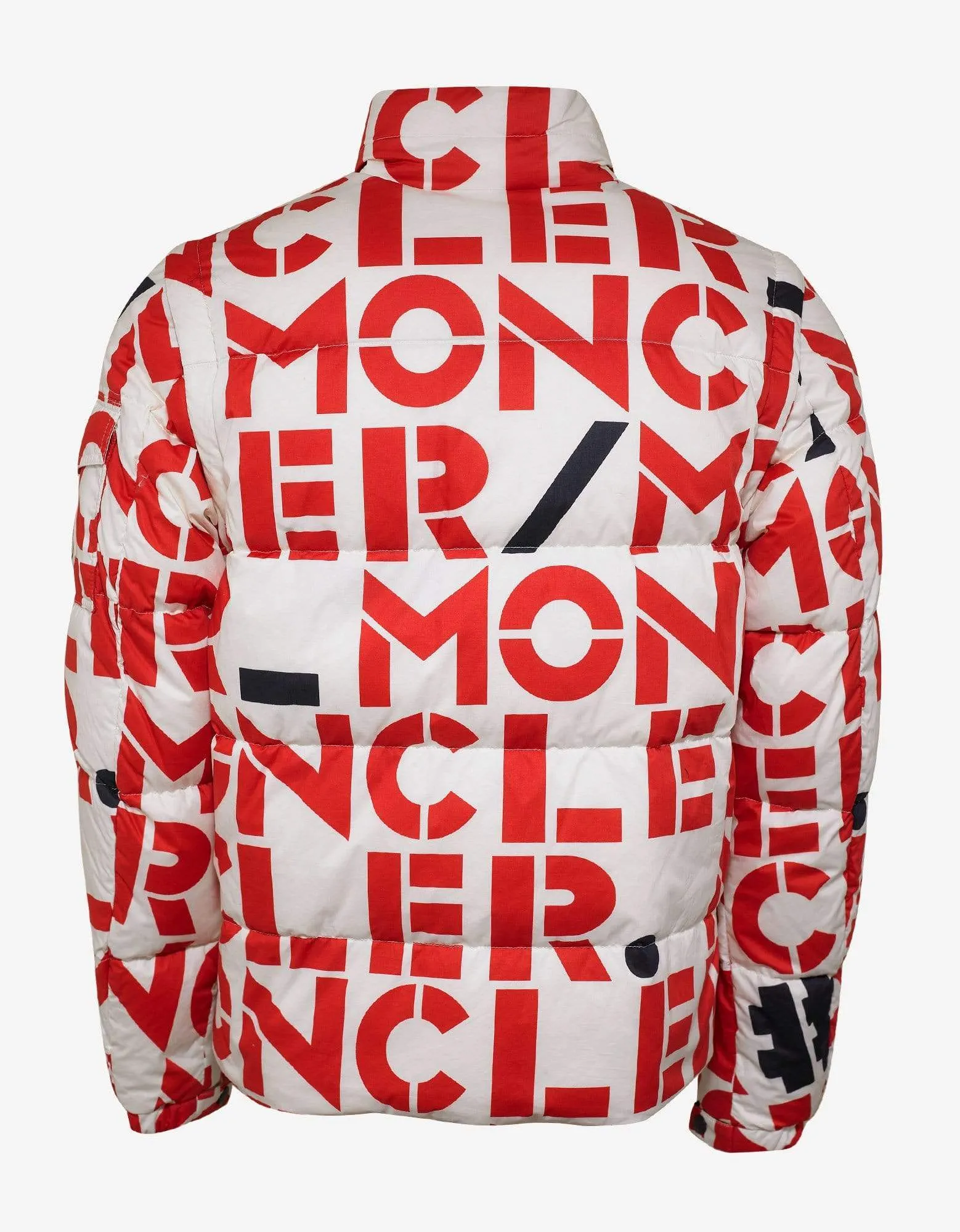 Moncler Jehan All-Over Logo Print Nylon Down Jacket