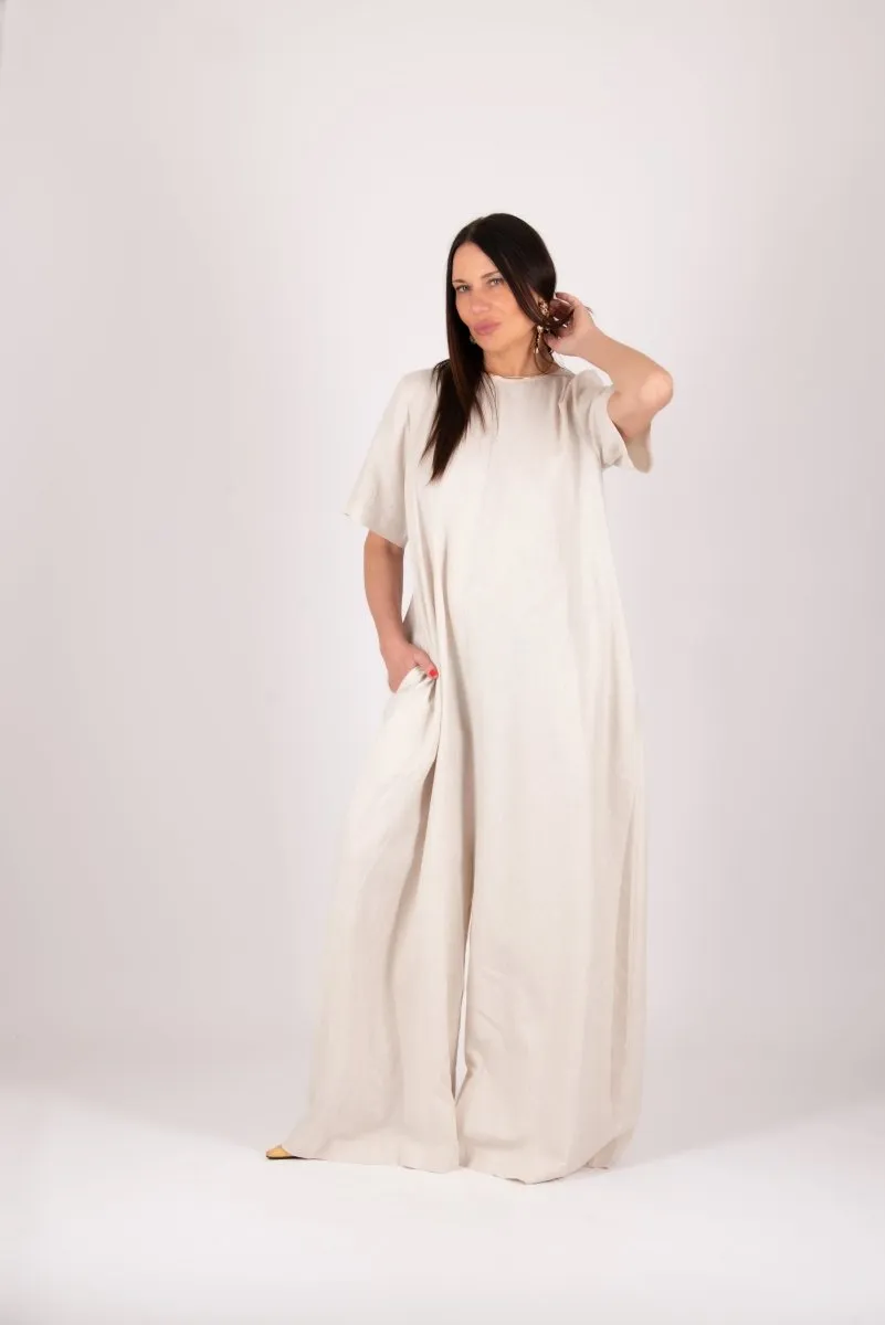 Natural Linen Jumpsuit VALENTIN