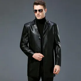 New Men Business Casual plus size Genuine leather jacket