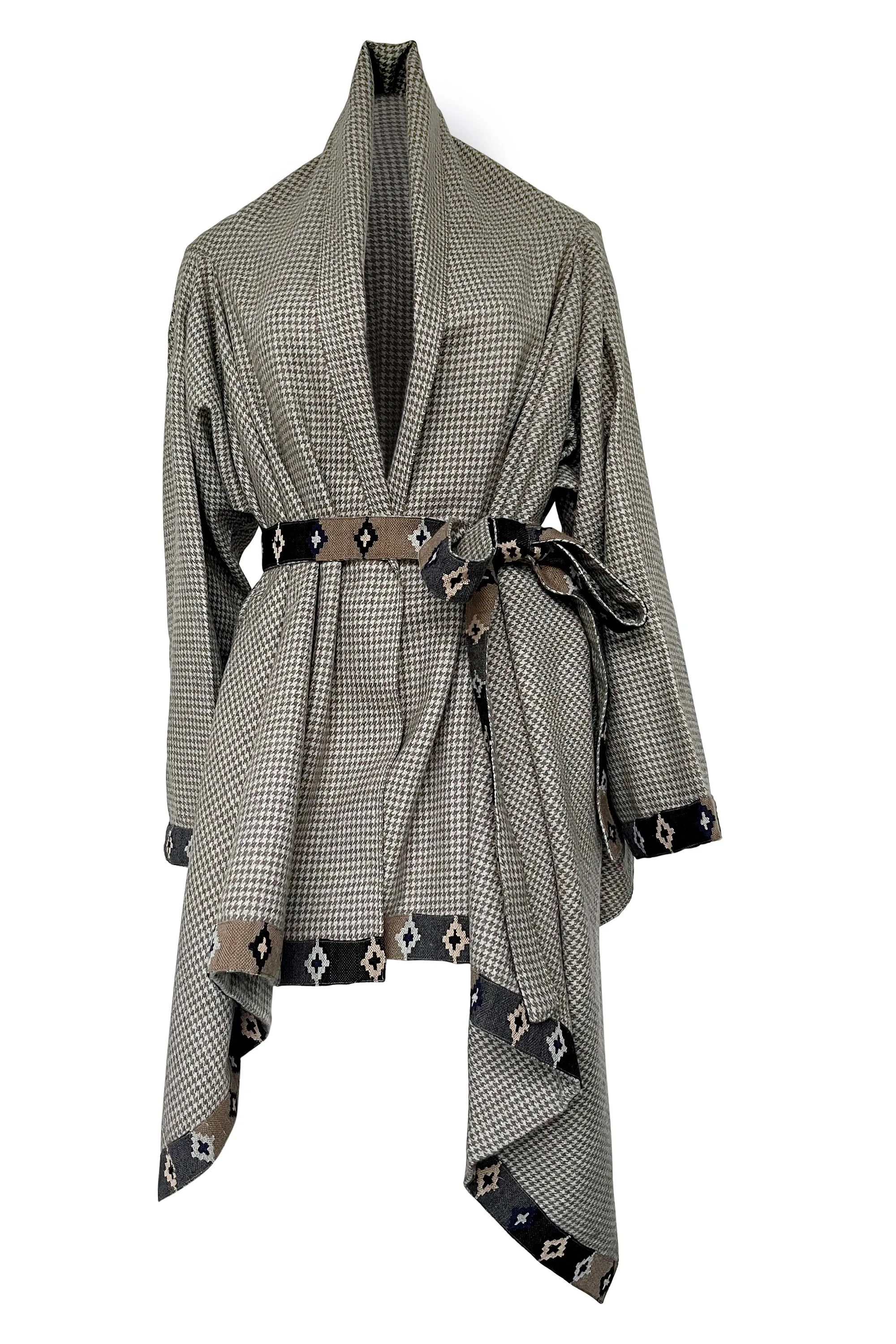 NEW! Wool Cape Coat Cocoon Greige