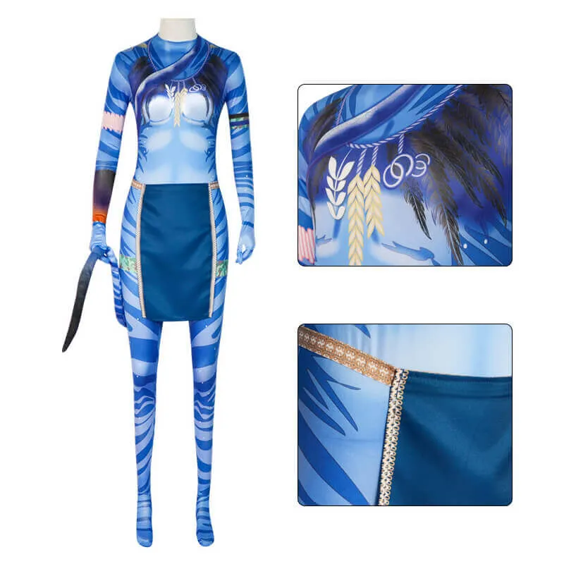 Neytiri Cosplay Costume The Way of Water Na'vi Jumpsuit Neytiri Outfit for Girls and Adult