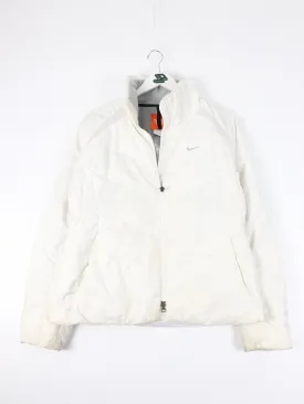 Nike Jacket Womens Large White Down Puffer Swoosh Coat