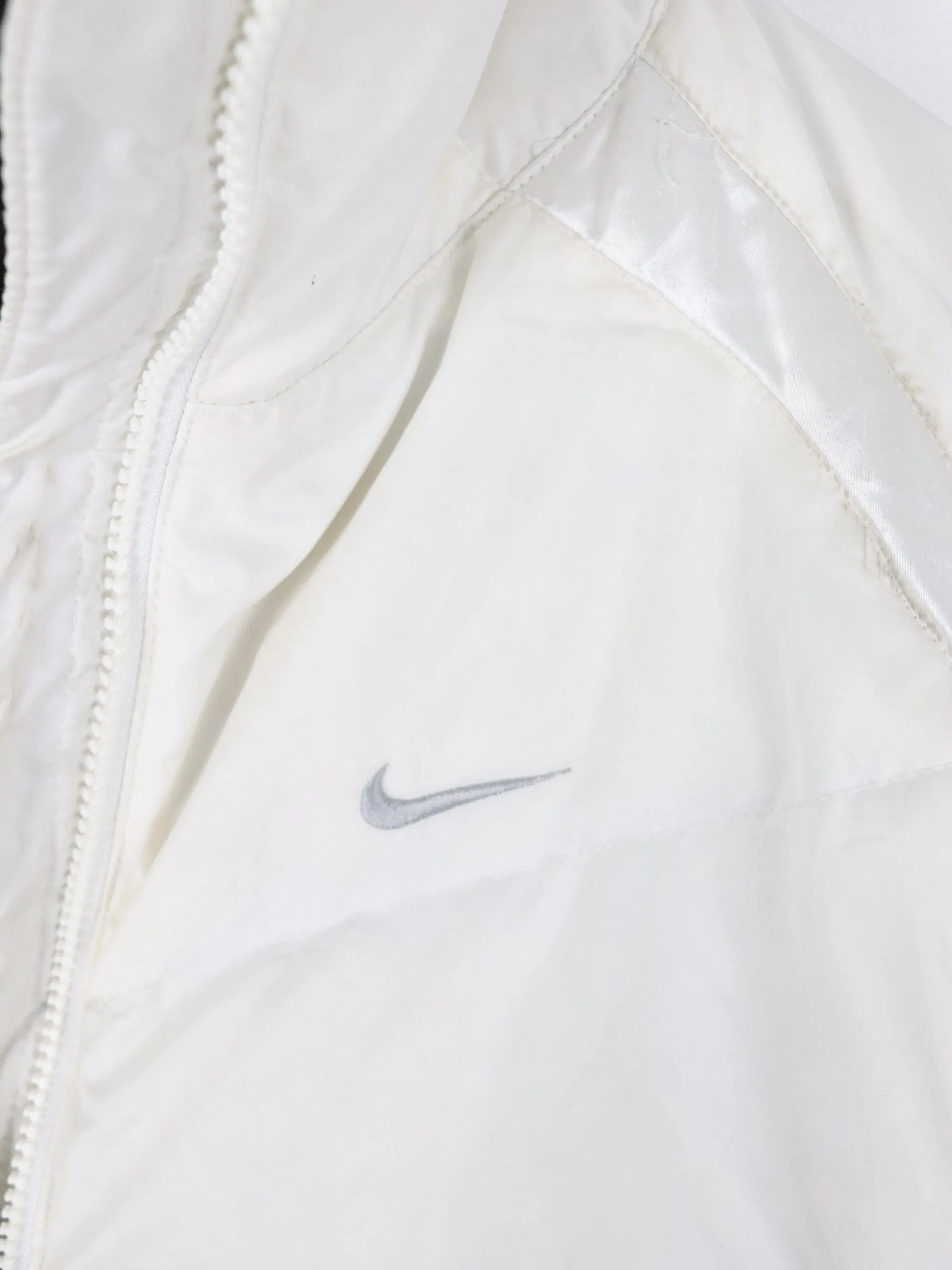 Nike Jacket Womens Large White Down Puffer Swoosh Coat