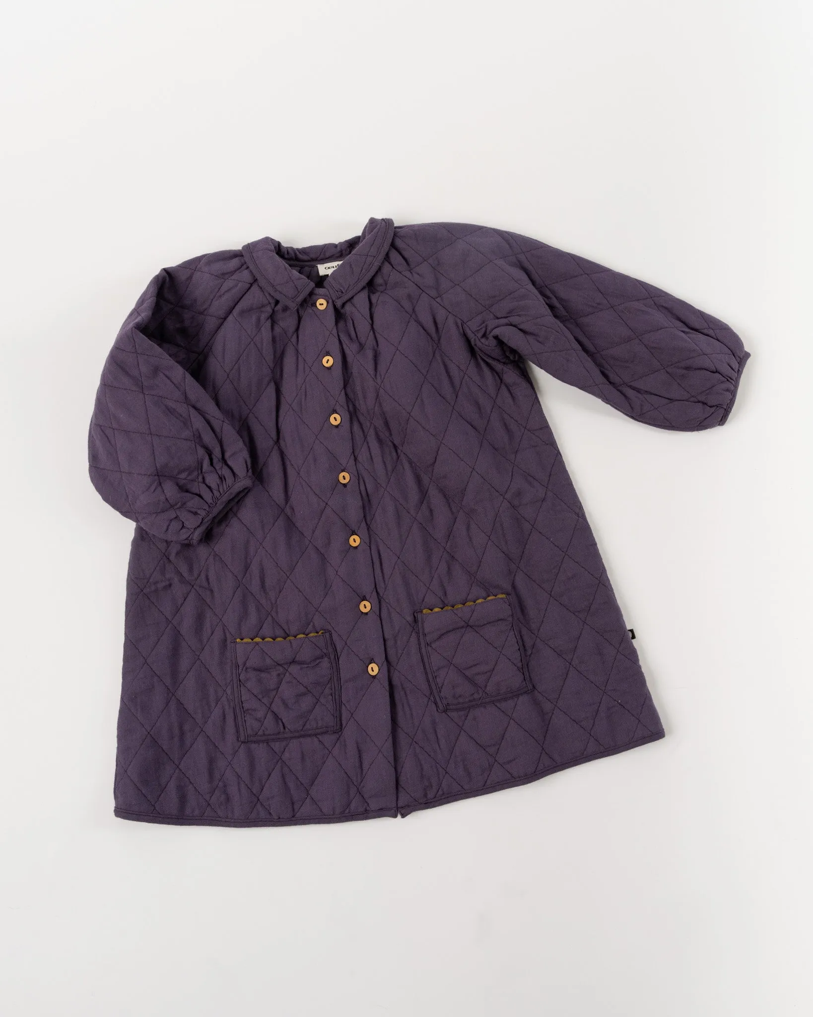 Oeuf Quilted Painter Coat in Raisin