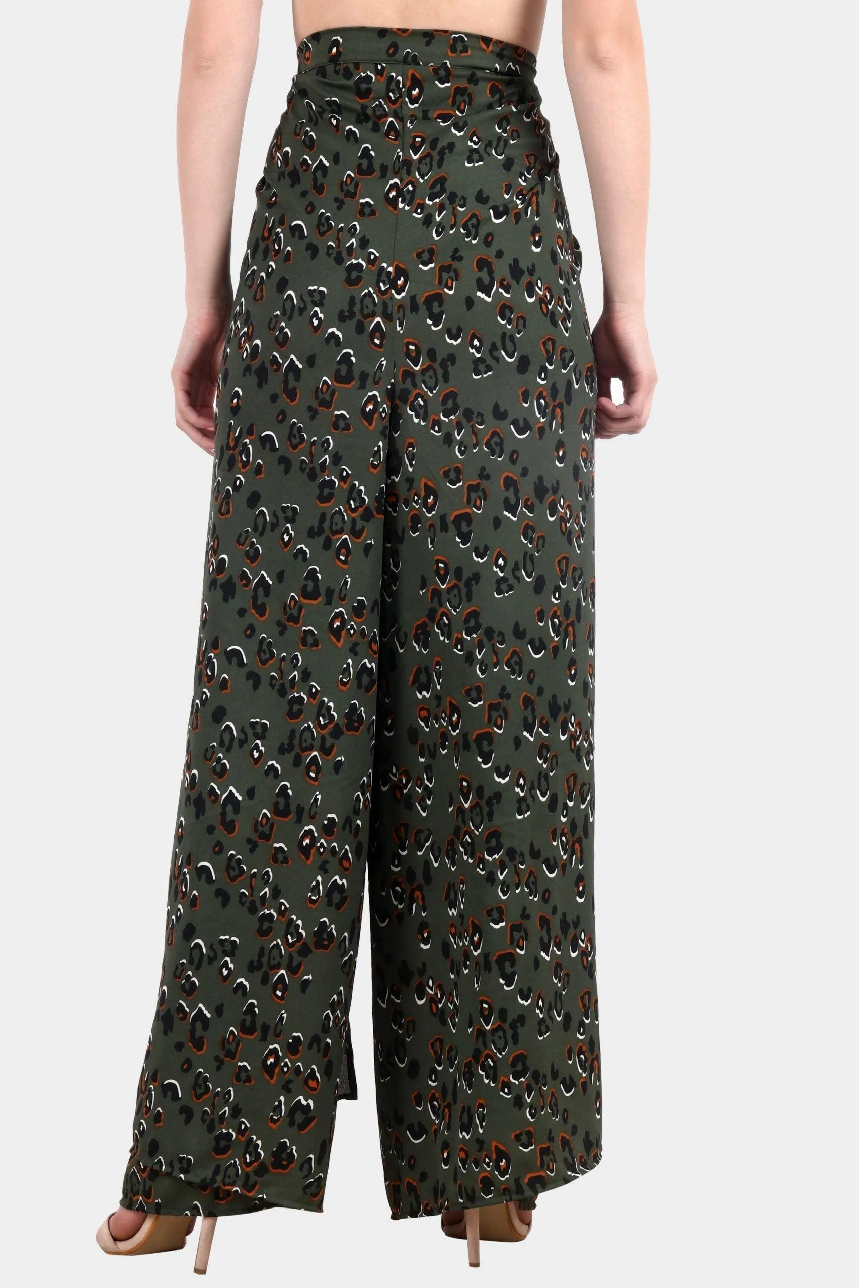 Olive Green Leopard Printed Multiwear Jumpsuit/Pant