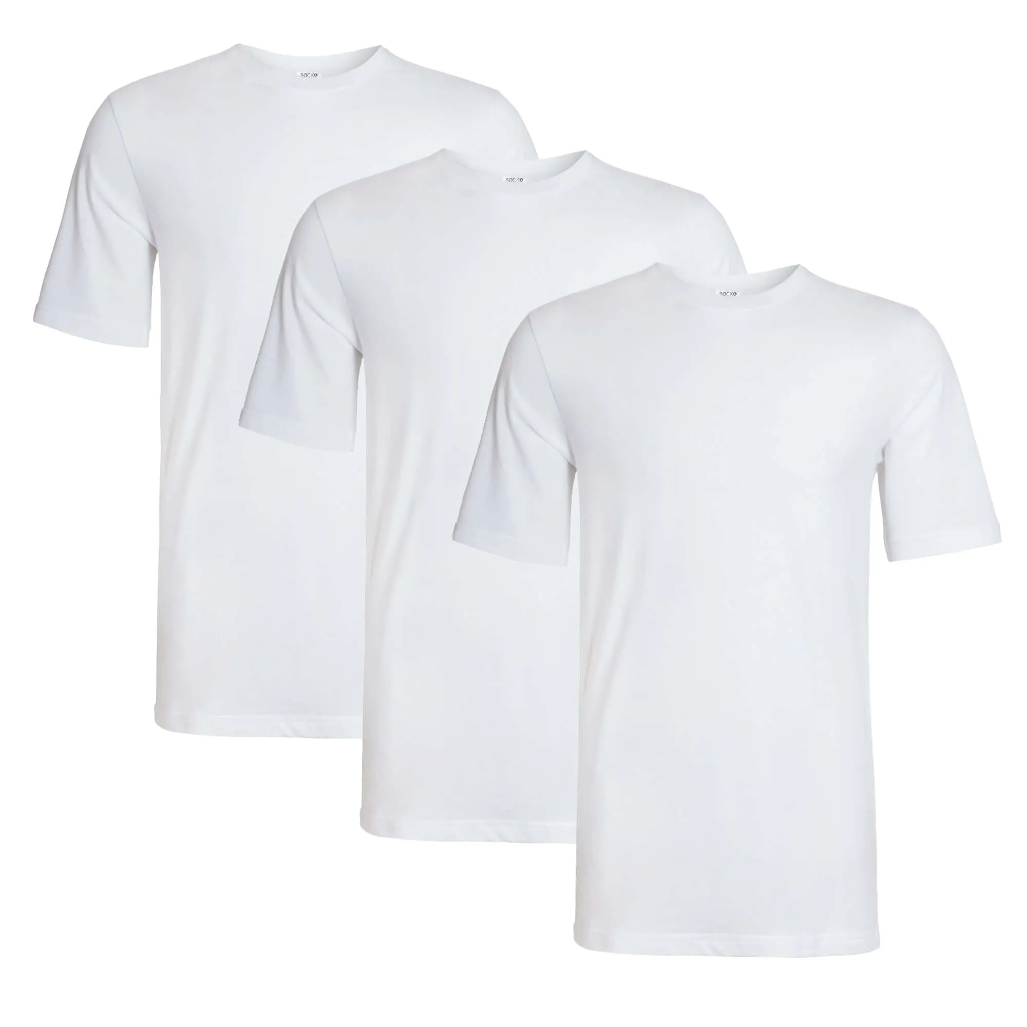 Pack of 3 Men's Plain T-Shirts Soft Breathable Cotton Polyester Blend Short Sleeve Tees Versatile Classic Colors by Sock Stack