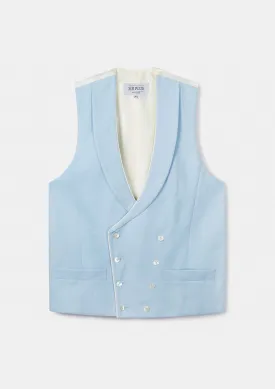 Pale Blue Shawl Lapel Double Breasted Waistcoat - archive