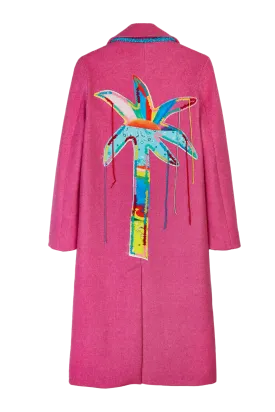 Palm Tree Appliqué Coat