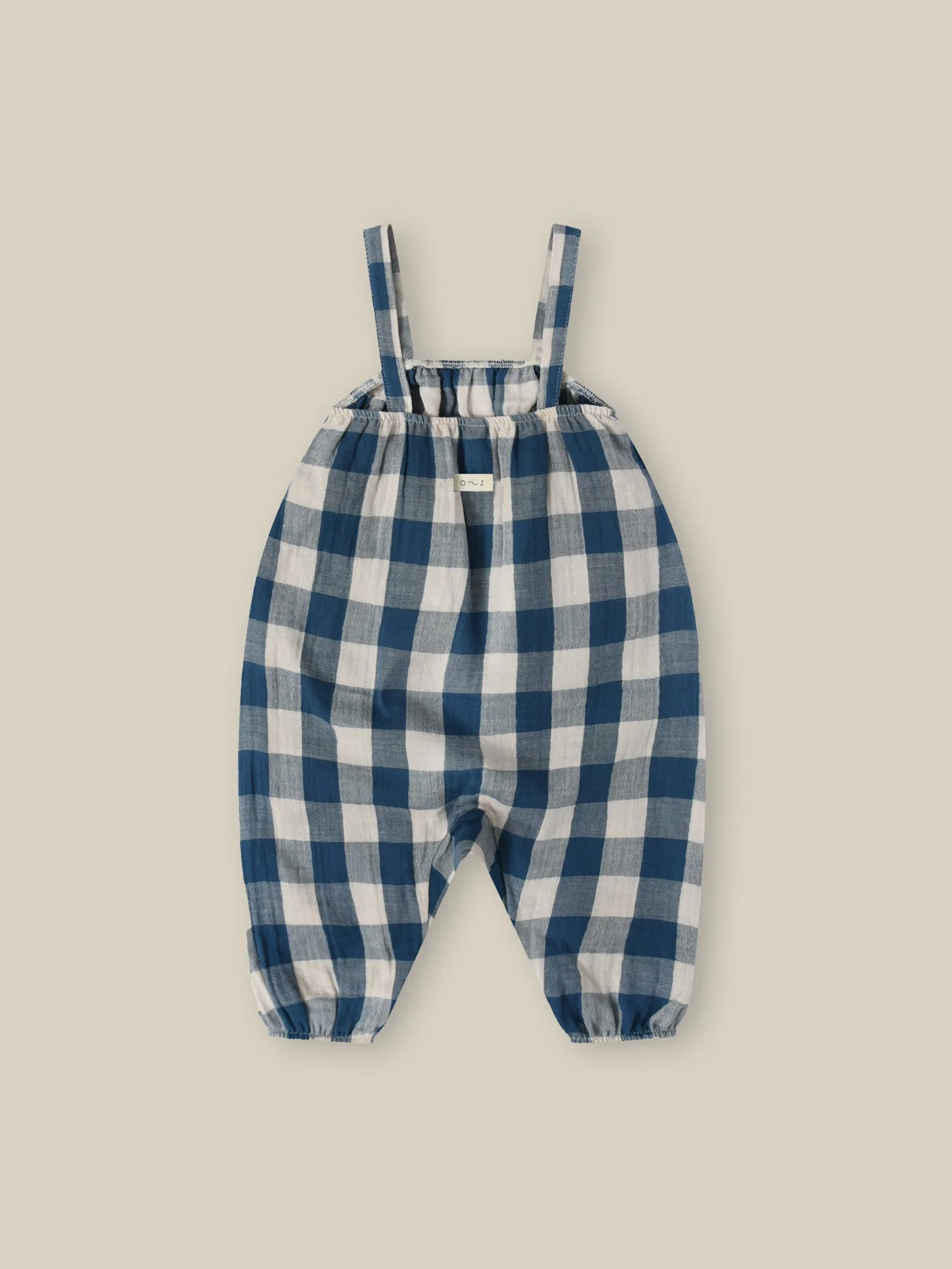 Pottery Blue Gingham Artisan Jumpsuit