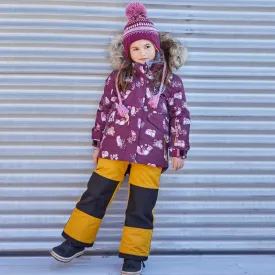 Printed Forest Animals Two Piece Girls Snowsuit With Solid Pant | DEUX PAR DEUX