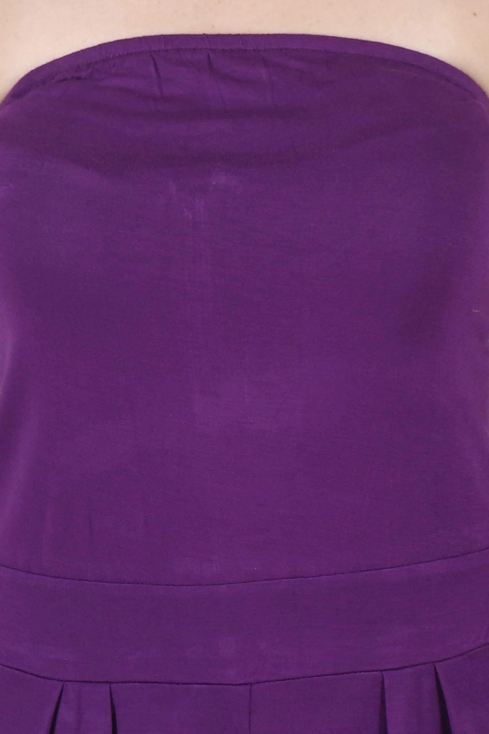 Purple Solid Bustier Jumpsuit