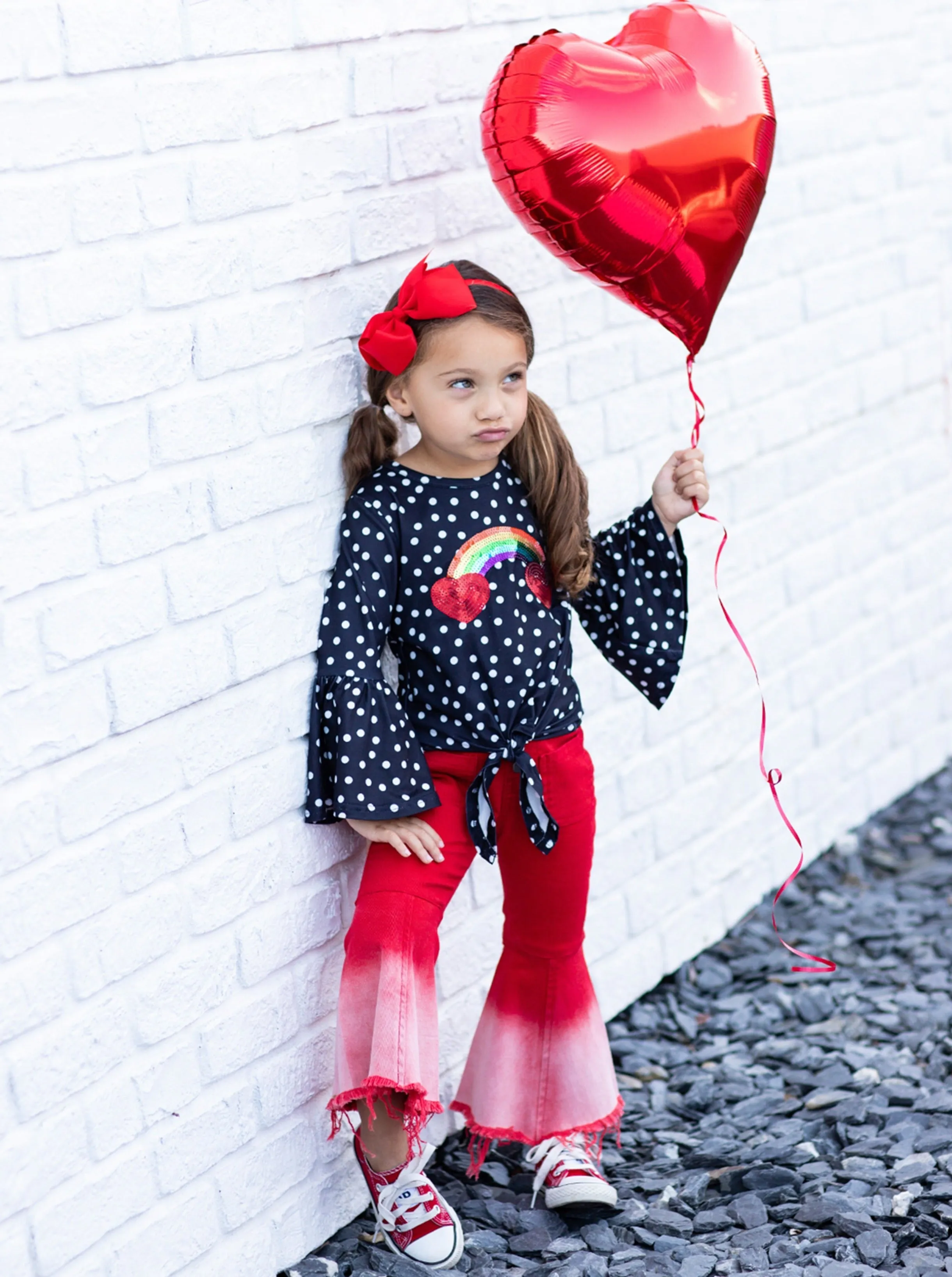 Rainbow Of Love Bell Bottom Denim Set