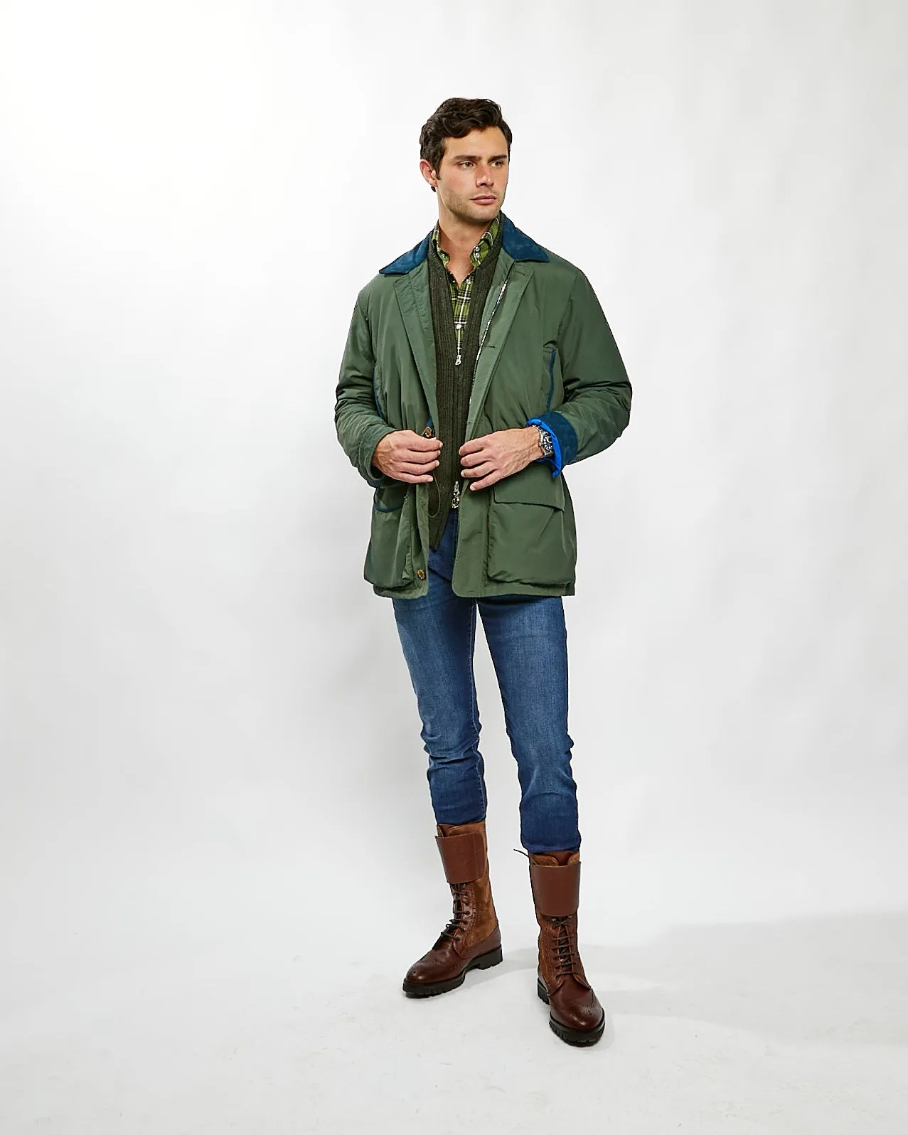 Ralph Coat in Green Nylon Performance