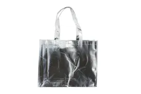 Reusable Non-Woven Fabric Grocery Tote Bag With Handle - 40 x 12 x 32cm, Silver