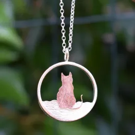 Rose Gold Cat Pendant