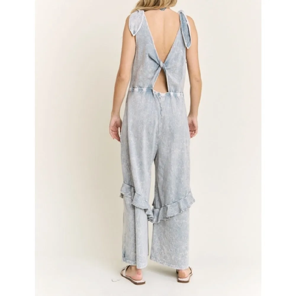 Ruffle Mineral Wash Jumpsuit