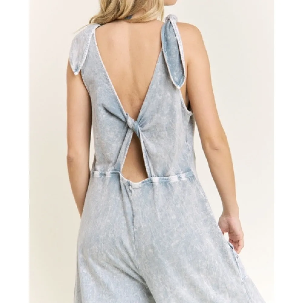 Ruffle Mineral Wash Jumpsuit