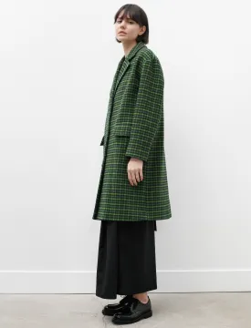 Straight Down Coat Green Plaid