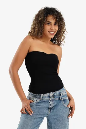 Strapless Ribbed Top