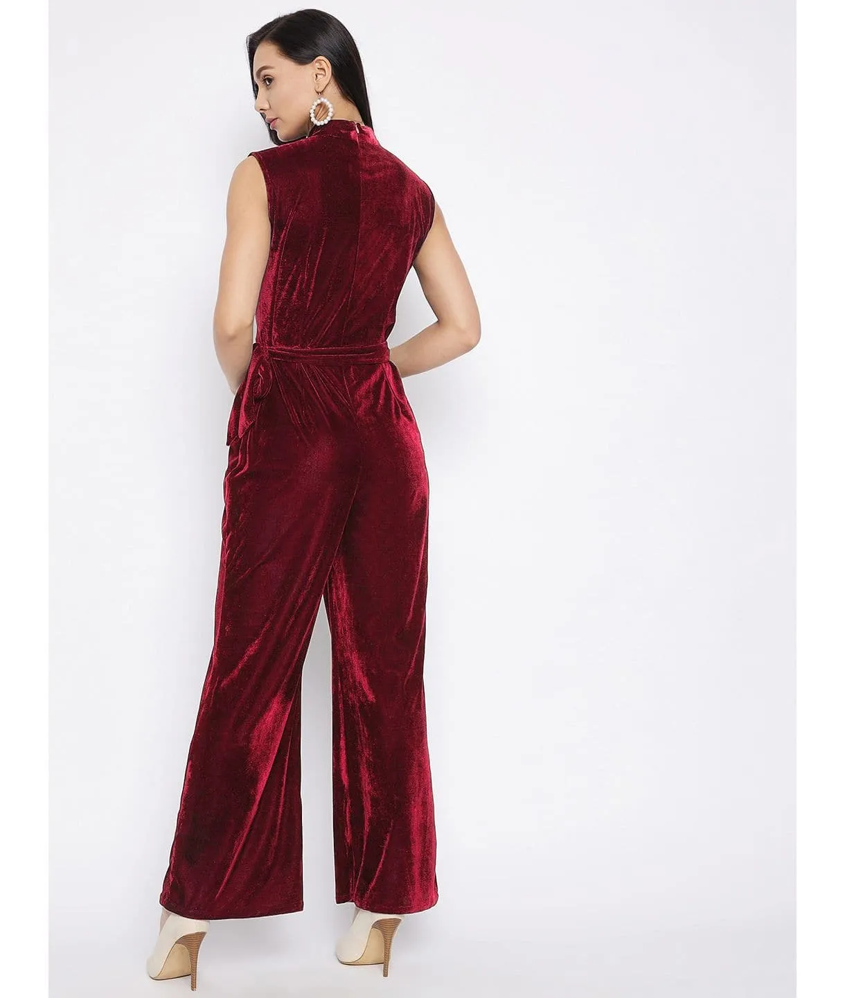 Stretchable Velvet Jumpsuit