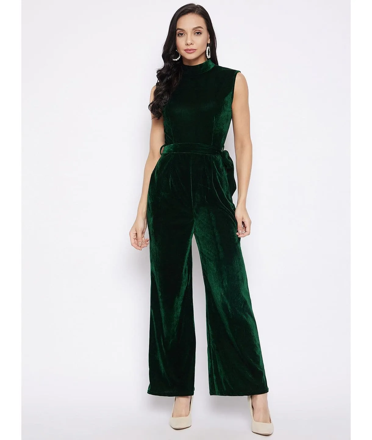 Stretchable Velvet Jumpsuit