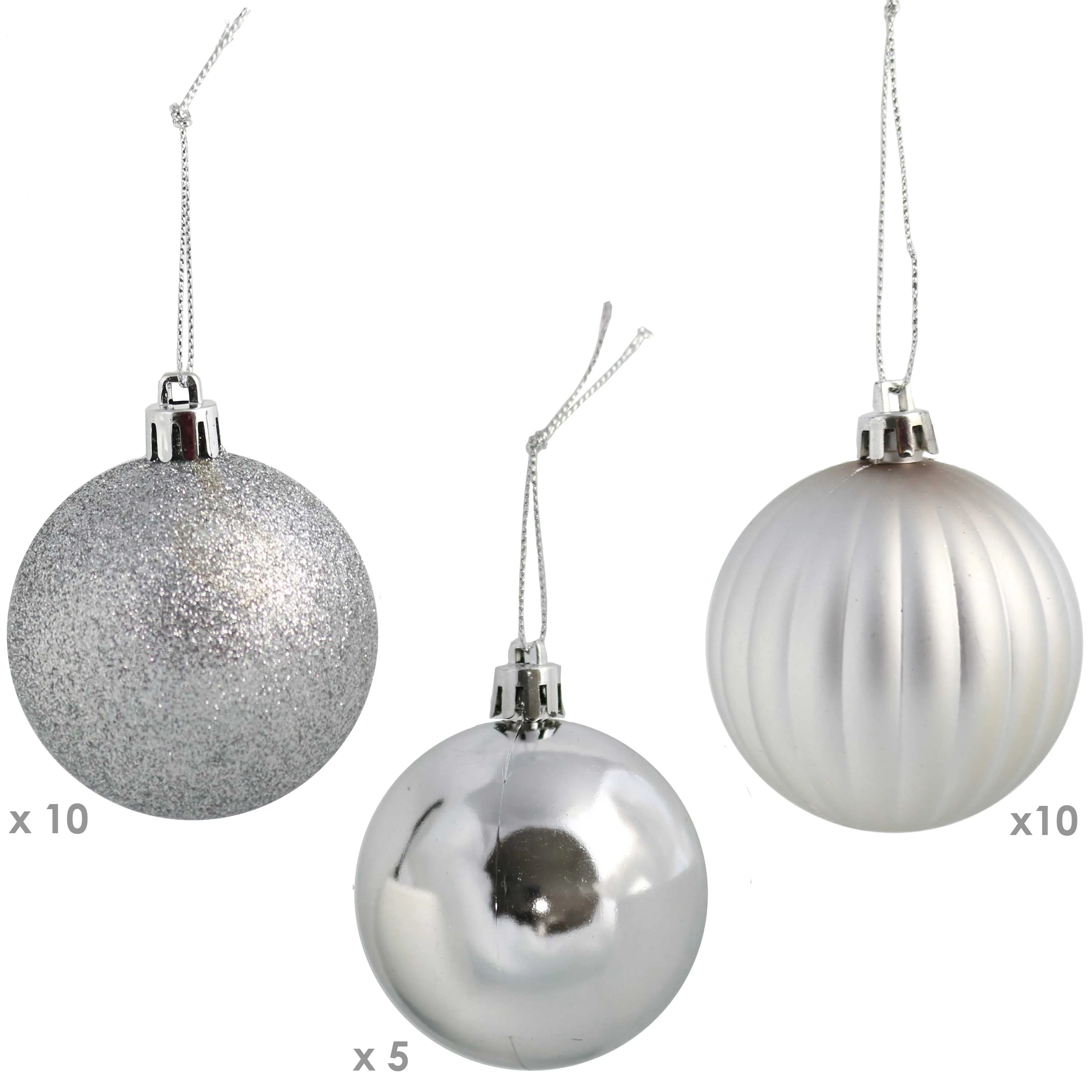 Sunnydaze 25ct 60mm Beautiful Baubles Shatterproof Christmas Ornaments