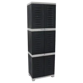 Sunnydaze 4-Shelf Plastic Lockable Storage Cabinet - Gray - 72"