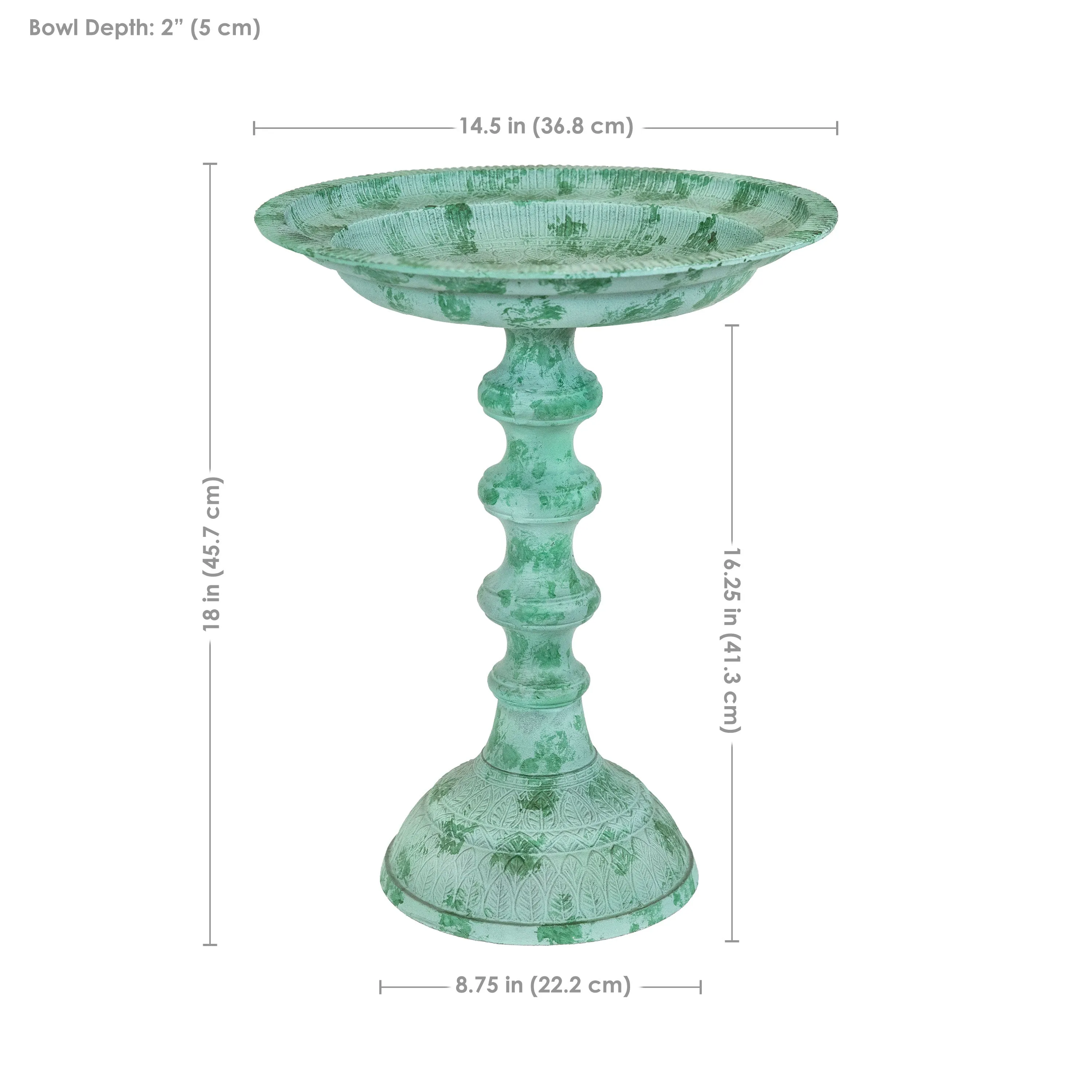 Sunnydaze Backyard Beauty Metal Bird Bath - 14.5"