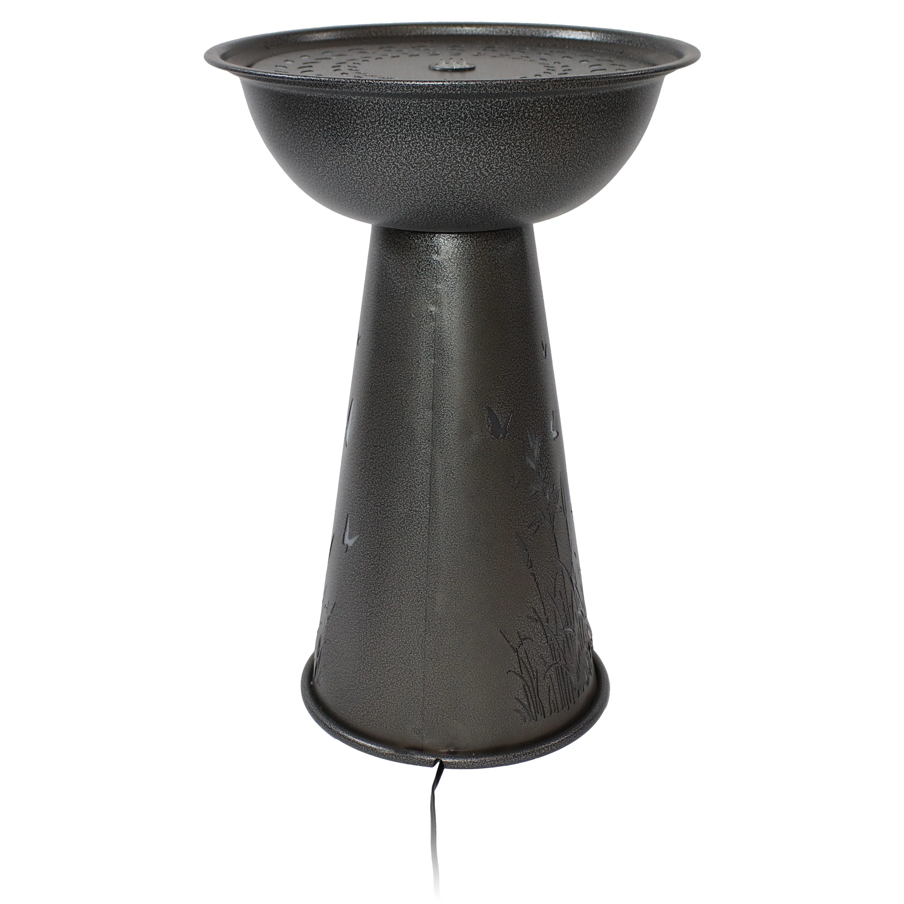 Sunnydaze Butterfly Bliss Galvanized Iron Bird Bath Fountain - 26.25" H