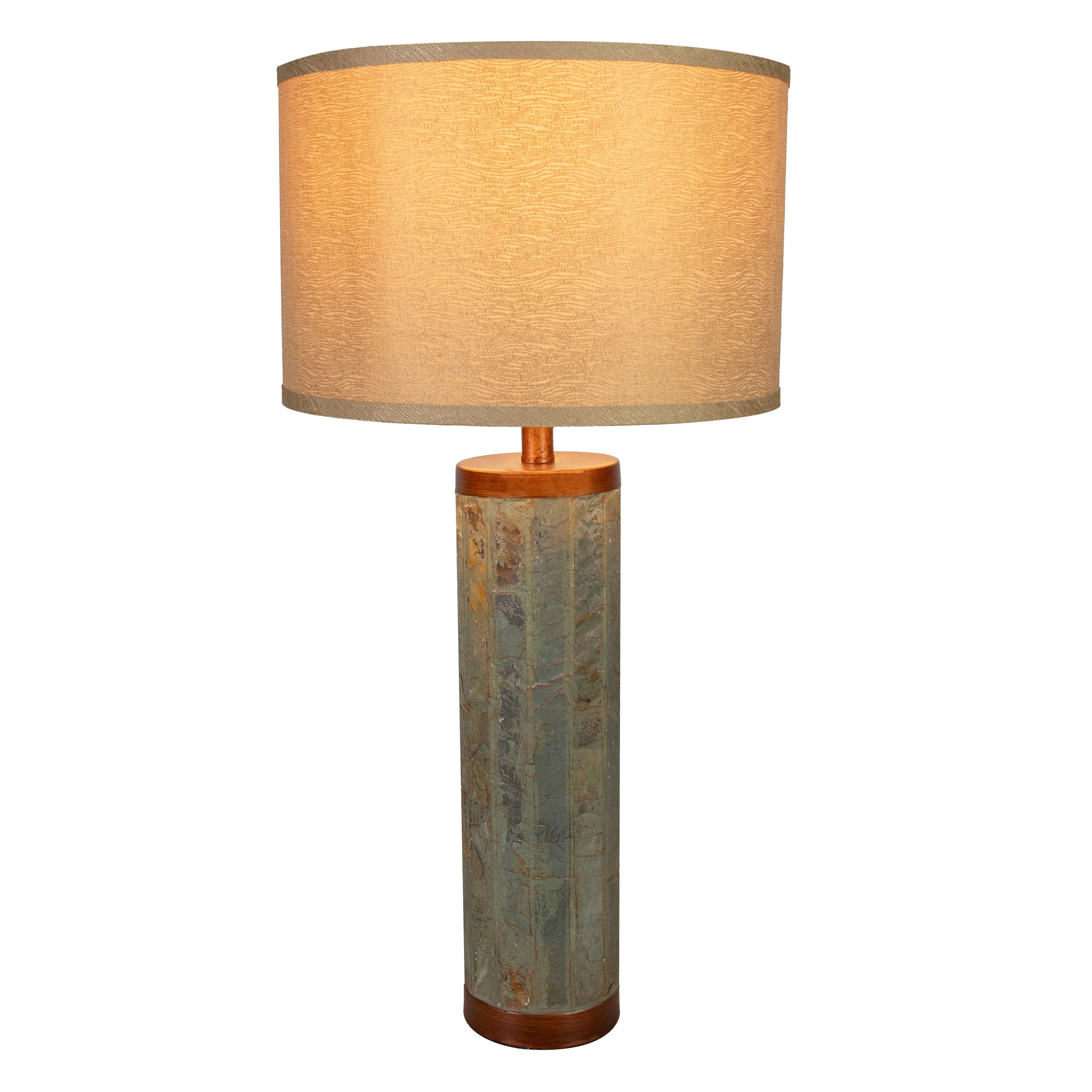 Sunnydaze Cylinder Slate Indoor Table Lamp - 31" H