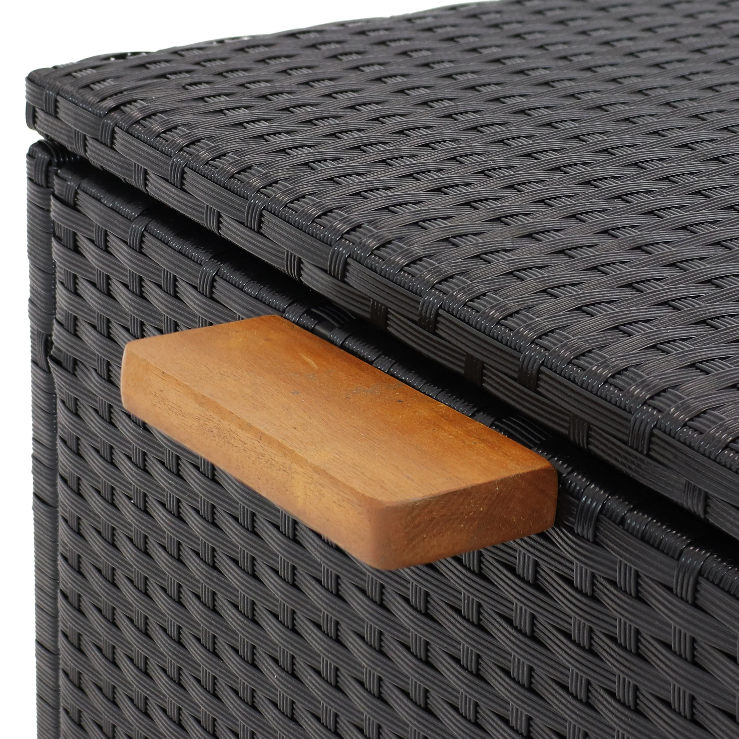 Sunnydaze Indoor/Outdoor Resin Rattan 75-Gallon Deck Box